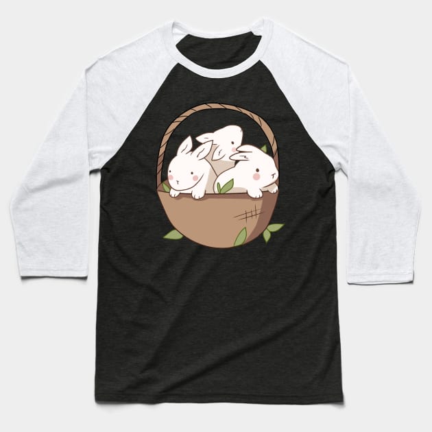 Bunnies pasket illustration Baseball T-Shirt by Mayarart